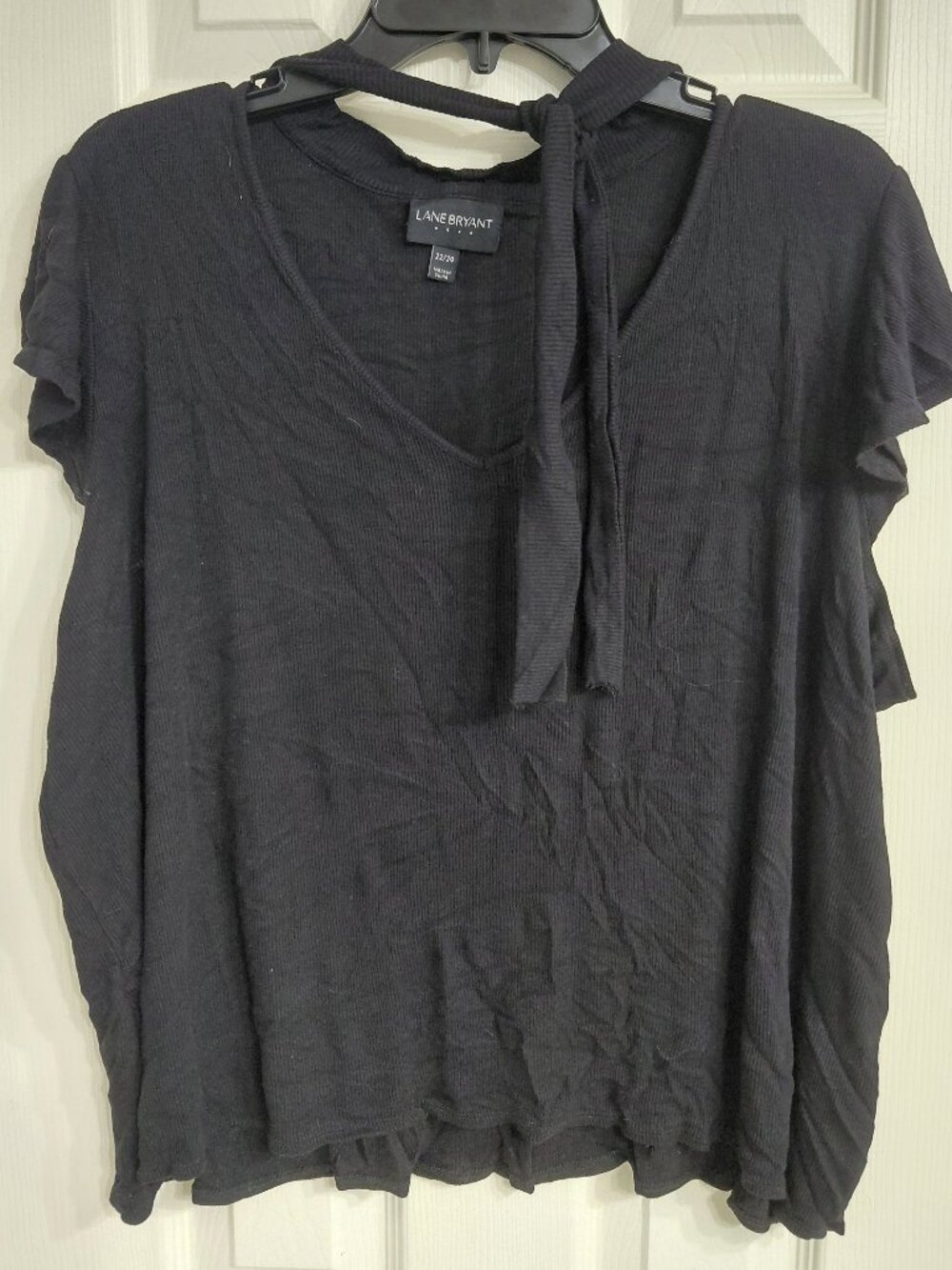 Lane Bryant Black Tie Blouse